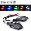 2PCS Arrow LED Motorcycle Turn Signals Blinker Flashing Steering Lights Warning Front Rear Indicators For Motorbike