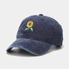 Retro Sunflower Embroidered Baseball Hat Outdoor Travel Men'S And Women'S Adjustable Snap On Hats