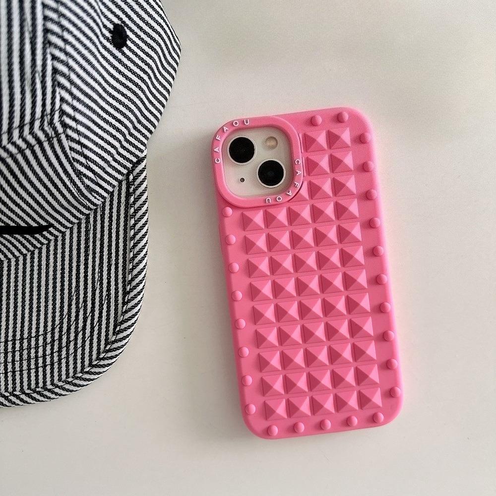 Чехол из жидкого силикона с заклепкой для iPhone 16 15 14 Plus 13 12 Pro Max, шелковистый на ощупь, однотонный, противоударный, защитный, мягкая крышка