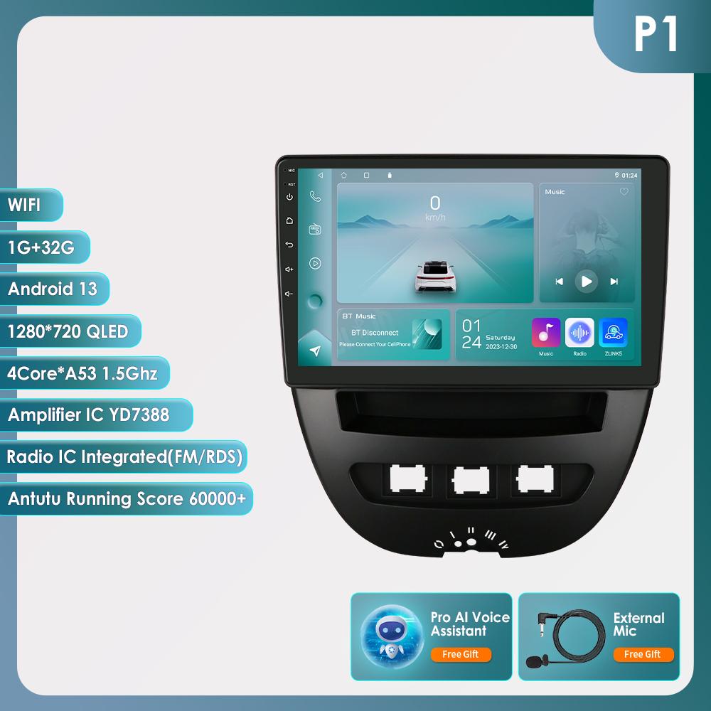 Hizpo 2din Android авторадио для Peugeot 2005 Toyota Aygo 2014 Citroen C1 автомобильный радиоприемник мультимедийный видеоплеер GPS навигация CarplayRDS FM Auto 4G BT DVR Cam