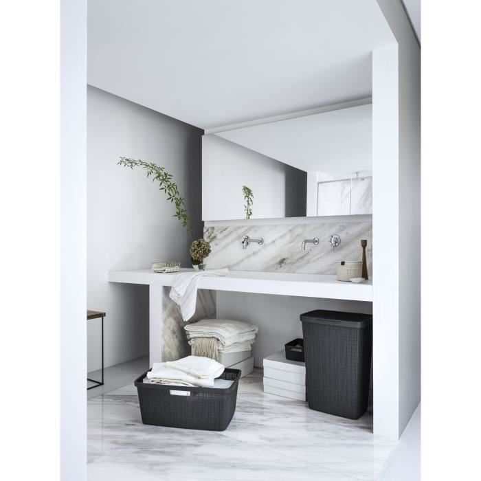 Corbeille à Linge - 46 L - Jute - Anthracite - Curver