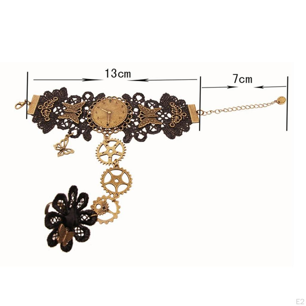 Black Lace Bracelet, Fingerless Gloves Vintage Adjustable Bracelet for Costume Accessories