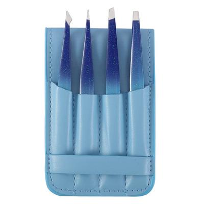 Пинцет из нержавеющей стали, зажим для бровей, четырехкомпонентный инструмент для украшения бровей, набор для подравнивания бровей