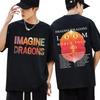 Imagine Dragons Loom World Tour Футболка Мужская Мода Винтаж Хип-Хоп Оверсайз Короткий Рукав Хлопок Повседневная Футболка