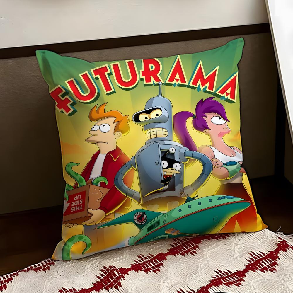 Anime FFuturama Cushion Cover Reversible Soft Durable Pillow Cover Home Car MultiScene Use for Daily Comfort