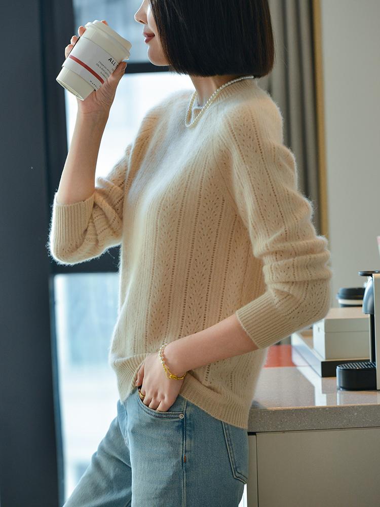 Женский кашемировый свитер Qinghe кашемир 30% кашемир 70% шерсть осенне-зимний кашемировый пуловер мягкий и теплый