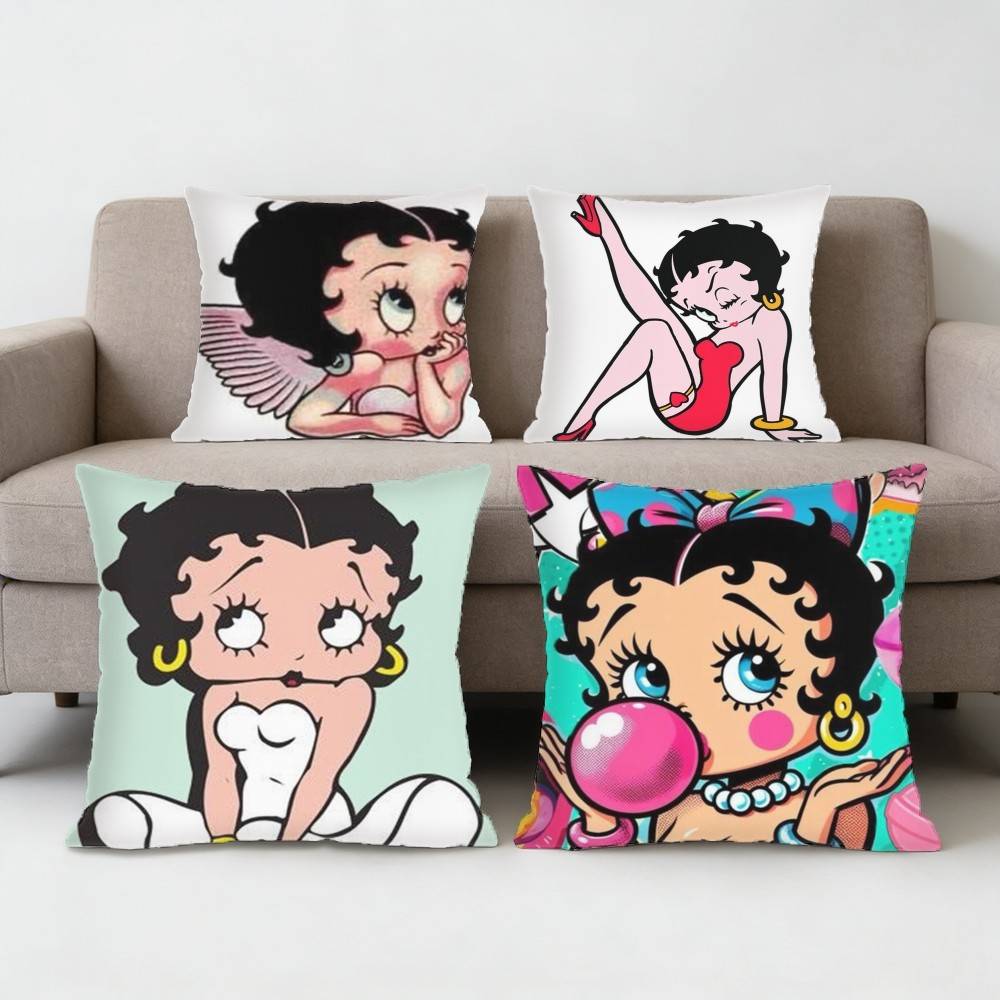 Classic CharacterAnime BBettys Boops Pillow Case Antidustmite Pillowcase Invisible zipper silky short plush Sofa cushion cover