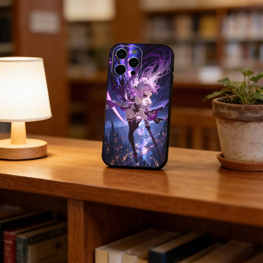 Чехол для телефона с аниме-богиней для iPhone 17, 16, 15, 14, 13, 12, 11 Plus, Pro Max, Другие Мягкий черный чехол