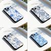 Сине-белый фарфоровый арт Для iPhone 17,16,15,14,13,12,11,Pro,Max,Plus,E,SE4,Air,Mini Черный мягкий чехол