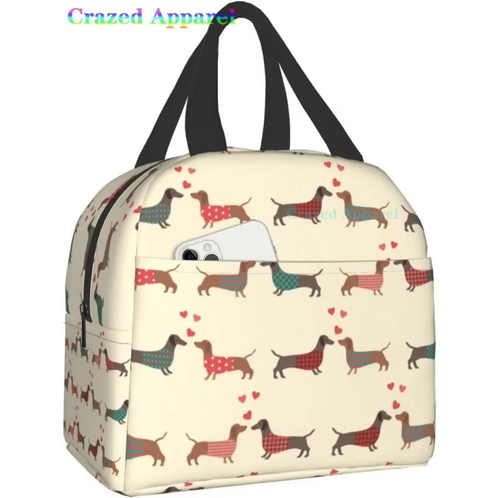 Ucsaxue Dogs I Love My Pet I Love Dachshund Lunch Bag Travel Box Work Bento Cooler Многоразовые сумки для пикника Изолированные сумки