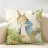 Cartoon Ppeter Rrabbit Cushion Cover Natural Linen Organic Fabric DoubleSided Printing Room Sofa Decor Pillow Case