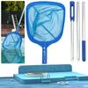 Pool Skimmer Net Pool Landing Net with Telescopic Rod Fine Mesh Pool Skimmer Lightweight Multifunction for Spa Hot Tub Fountain