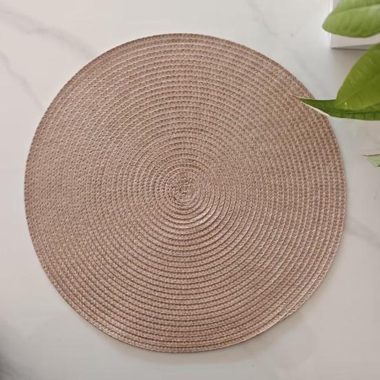 Round Woven PP Placemats Heat Resistant & Oil Proof Simple Solid Color Table Mats for Dining Kitchen Table Modern Home