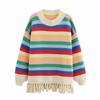 2024 Winter Women's Color Block Crew Neck Sweater – European American Style, Fashionable & Versatile