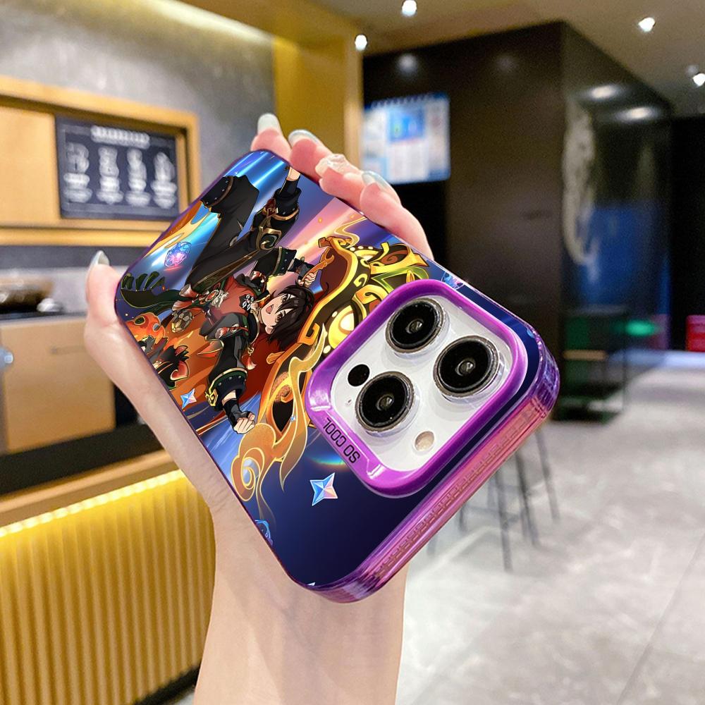 Game GI Gaming Mobile Phone Case for iPhone 17 16 15 14 13 12 11 X XR XS 8 7 Air Pro Max Plus Purple Translucent Colorful Cover