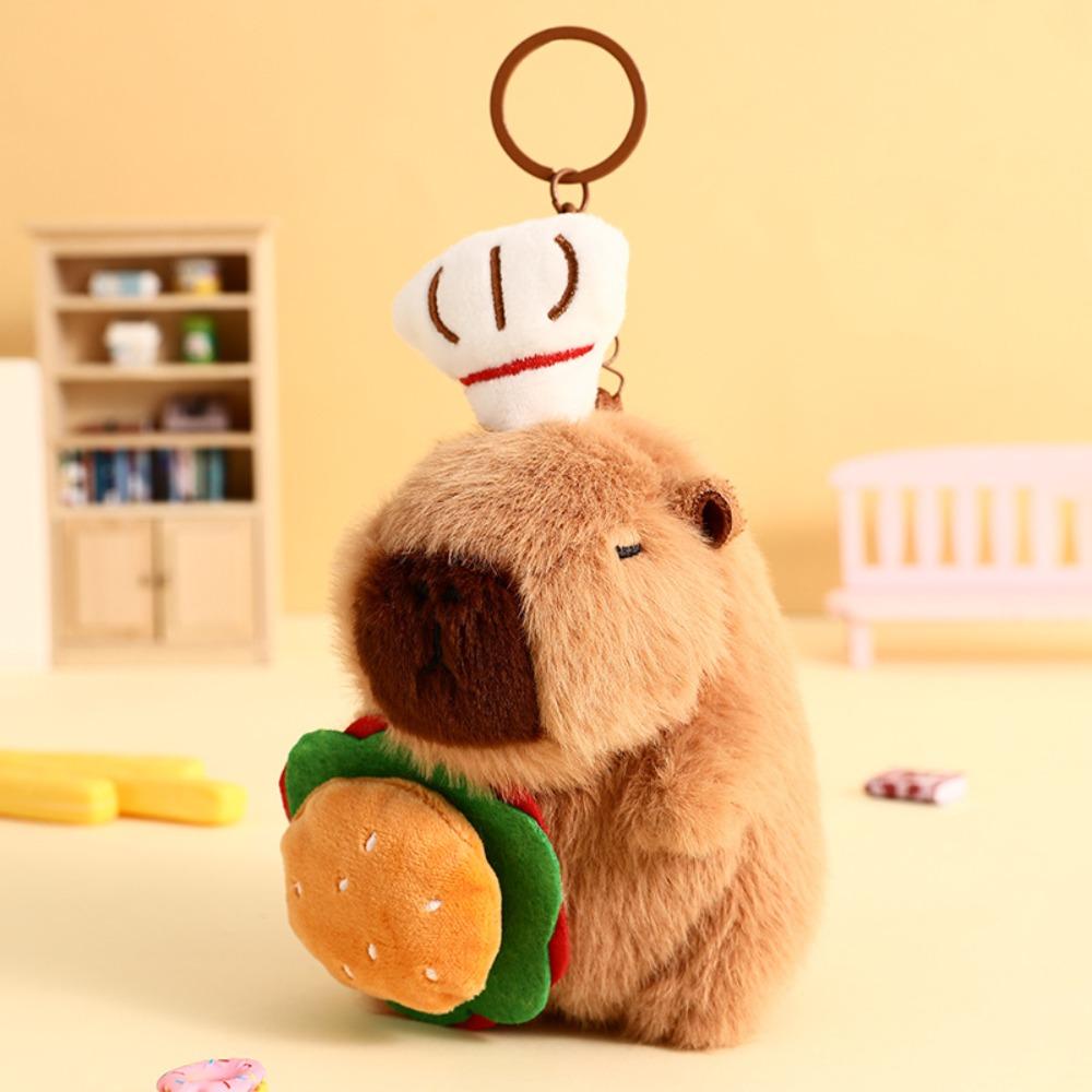 Animals Plush Capybara Keychain Capybara Guinea Pig Pendant Cute Capybara Keyring  Backpack Decor