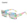 Women'S Sunglasses  Fashion Vintage Rectangle Purple Pink Square Sun Glasses Girls Colorful Sun Glasses Ladies Uv400 Eyewear