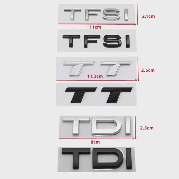 3D ABS Black TFSI Logo TDI TT Car Trunk Emblem Badge For A3 A4 A5 A6 A7 A8 Q2 Q3 Q5 Q7 Q8 TFSI TDI Sticker Accessories