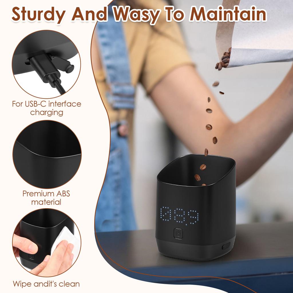 Electronic Coffee Scale Digital Coffee Bean Dosing Cup with LED Display USB High Precision Espresso Measurer Cups Easy Cleaning