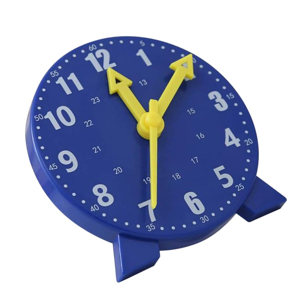 Clock Teaching Aid Learning Model Toy Elementary School Students Kids Cognitive Time Tool Blue