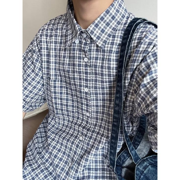 Мужская летняя рубашка с коротким рукавом, мужская ретро свободная повседневная рубашка с рукавом пять четвертей, модная брендовая рубашка для верхней одежды