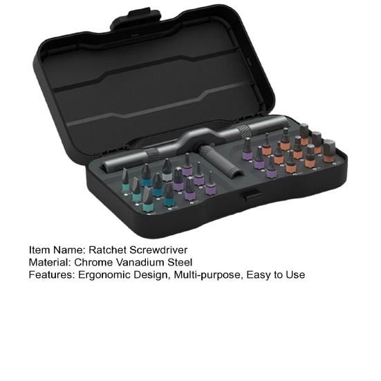 24/42Pcs Magnetic Ratchet Screwdriver Set Compact Portable Ratchet Screwdriver with Reversible High Torque Drive Handle