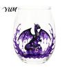 Ocean Themed Kitchenware Handcrafted Glass Cup, Unique Marine Animal Theme Print for Iced Coffee Cocktails Bar Tumbler, Decorative Glassware