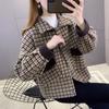 Autumn and Winter Thickened Plaid Tweed Coat Women's Fall and Winter Short Section Fashion Fringe Jacket