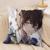 Подушка с принтом аниме Bungo S-Stray Dogs, шелковистый короткий плюш, скрытая молния, пылезащитный чехол для диванной подушки, для домашнего декора