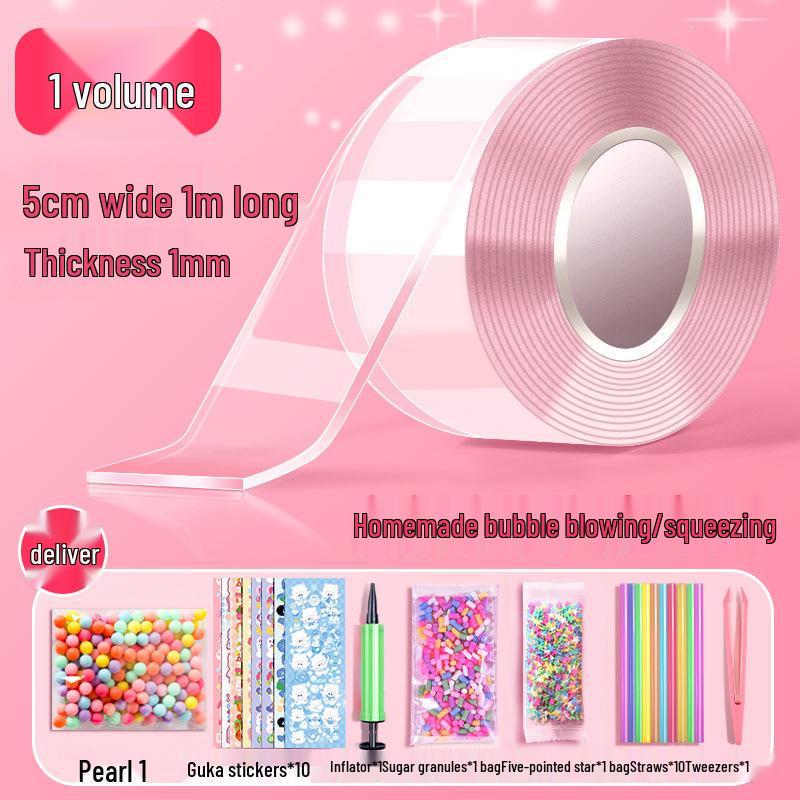 Nano Squishy Bubble Blowing Glue: Double-Sided Tape DIY Set.