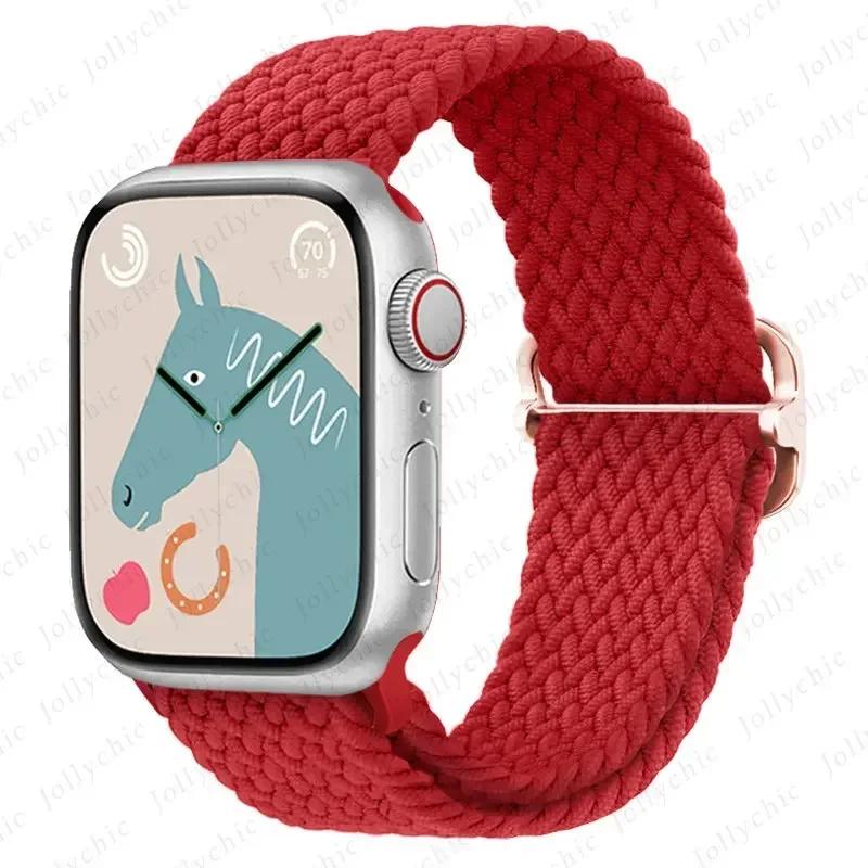 Нейлоновый ремешок для Apple Watch Ultra 2 49 мм 40 мм 44 мм 41 мм 38 45 мм Эластичный плетеный браслет-петля для iWatch Series 9 8 7 6 SE 5 4