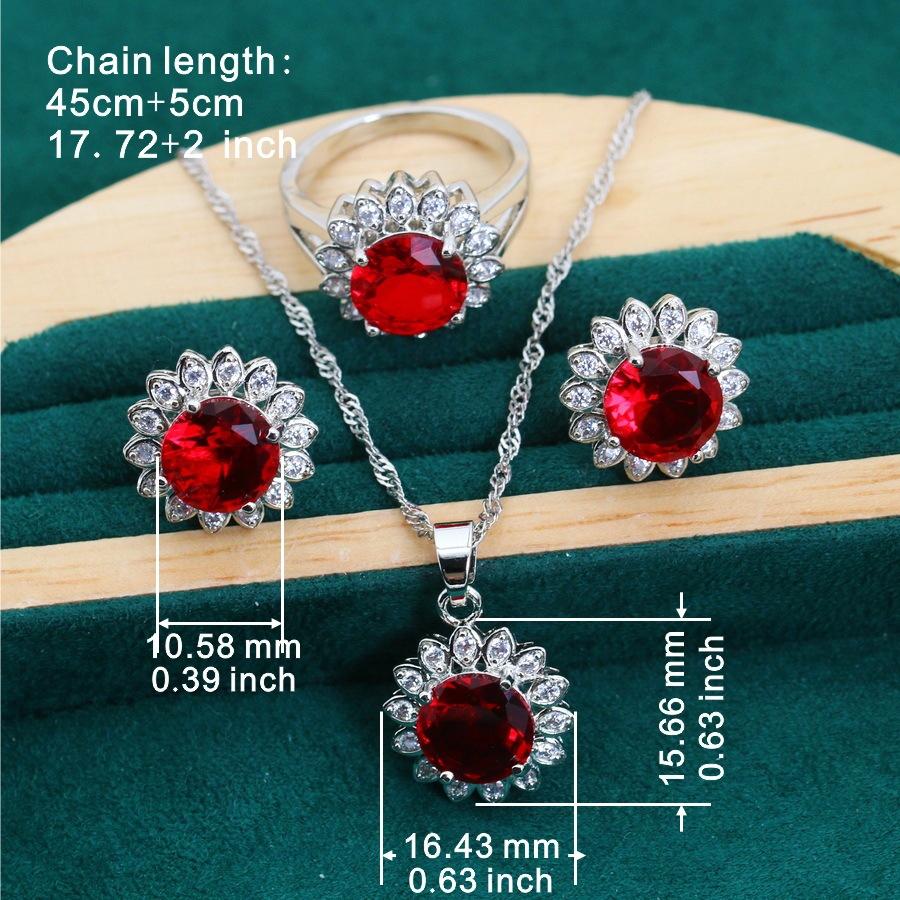Light Luxury European and N Style Zircon Inlaid Jewelry Earrings Ring Necklace Jewelry Set