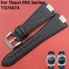 12mm For Tissot PRX Series For T137 Series Watchbrands T137407A T137407 Genuine Leather Watch Band Strap Bracelet+Silver Butterfly Buckle