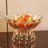 European Light Luxury Fruit Plate Creative Living Room Tea Table Snacks Dried Fruit High Foot Glass Plate