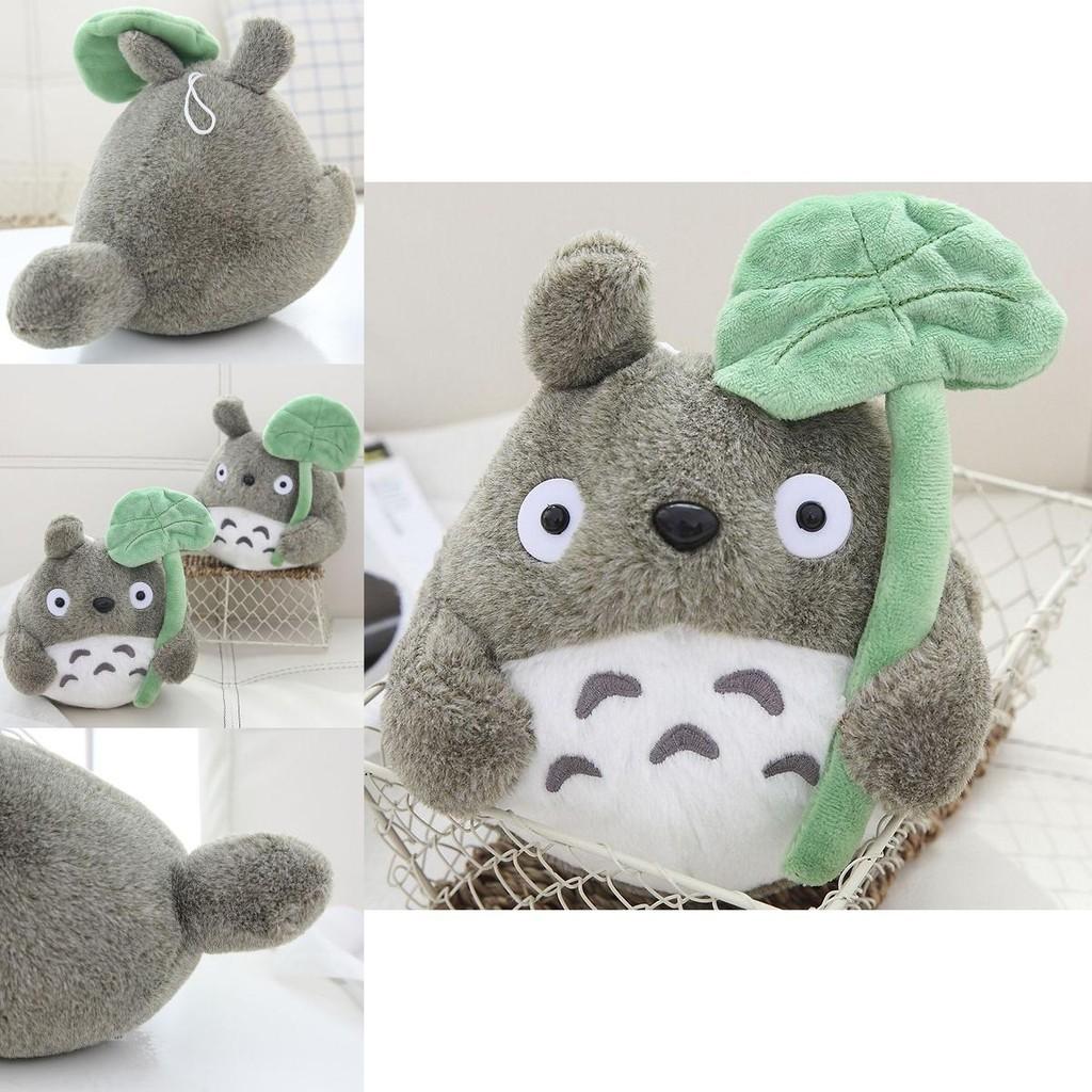Japanese Anime Totoro With Lotus Leaf Plush Toy Super Soft Short Plush Pp Cotton Filling