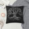 Рисунок Дерева Жизни Черно-белый Наволочка для квадратной подушки Чехол для подушки Наволочка Накидка на декоративную подушку для дома, спальни, автомобиля