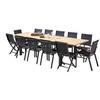 Комплект садовой мебели Bali T 8/12 + F 8 + C 4 Тик Черный Wilsa Garden