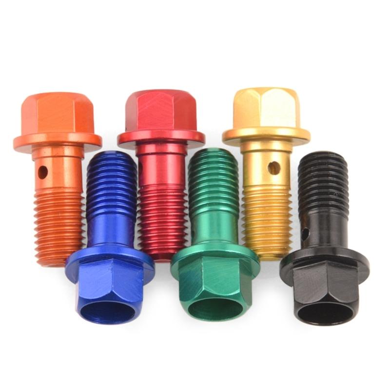 2Pcs M10x1.25mm Brake Cylinder Oil Hose Screw Banjo Motorcycles Universal Tube Tubing Screws Bolts