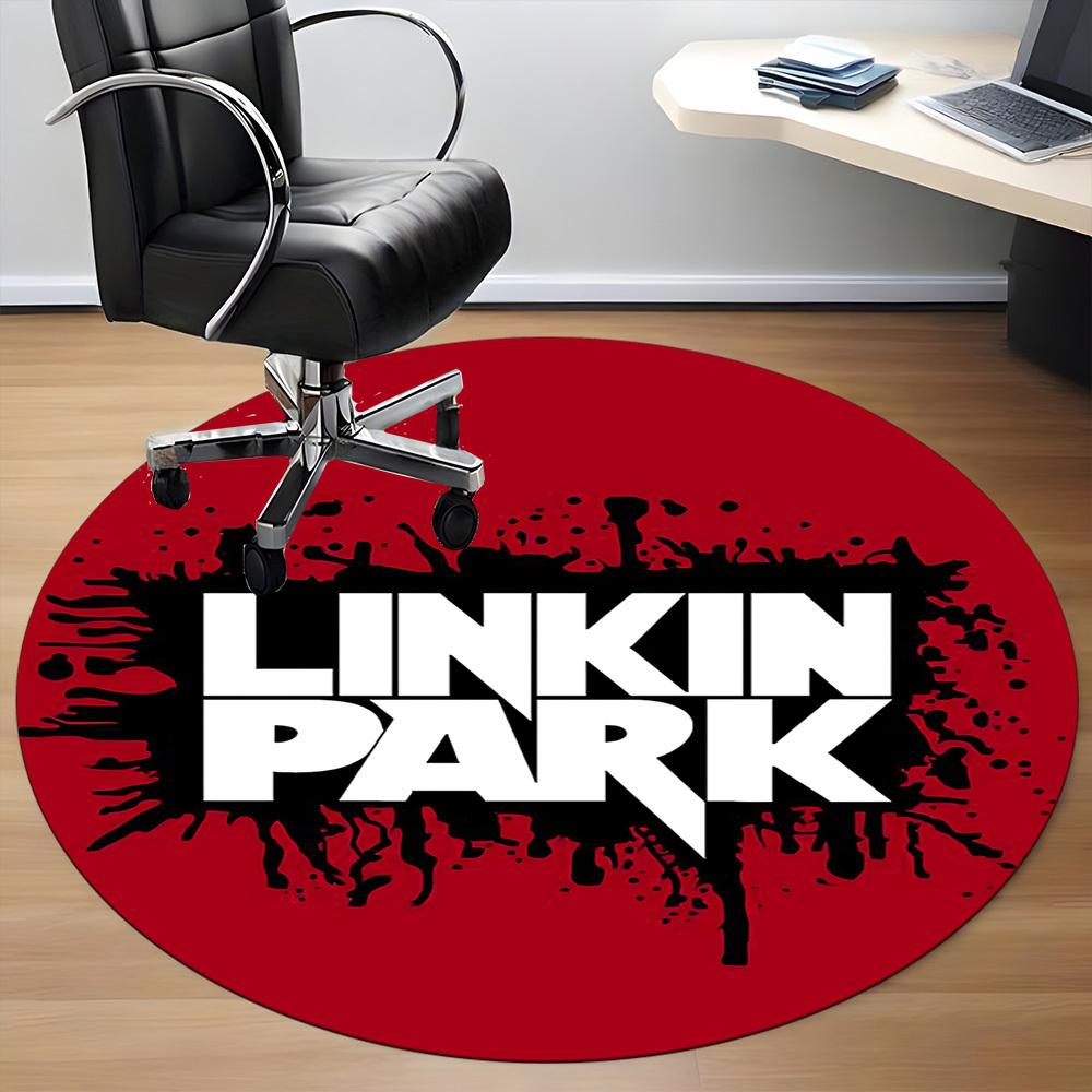 1 шт. Круглый ковер Linkin Papk Band для офиса, комнатный коврик, подходящий для офиса, под офисные стулья, спальни, гостиной, домашнего декора, декора комнаты