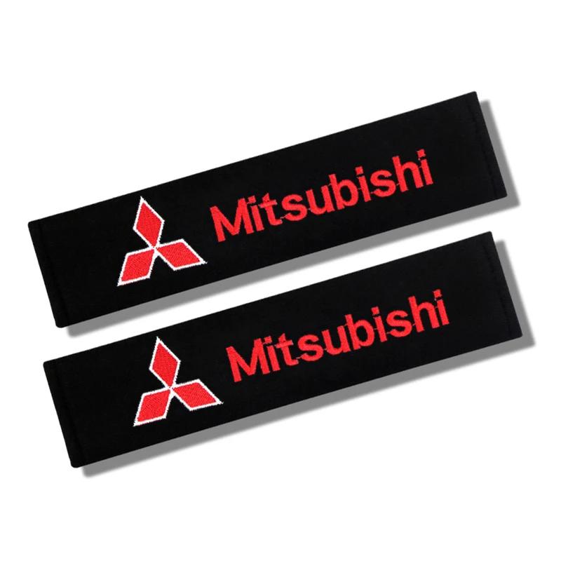 2Pcs/Set Car Styling Seat Belt Pad For Mitsubishi Lancer Asx Outlander Pajero l200 Galant Seat belt Cover Car Accessories