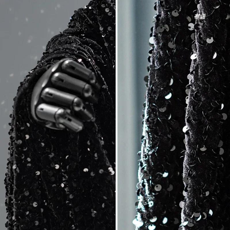 100x125 см эластичная мягкая бархатная ткань с пайетками платье танцевальное платье ювелирные изделия оптовая продажа ткань для самостоятельного шитья одежды материал 5 мм бисер