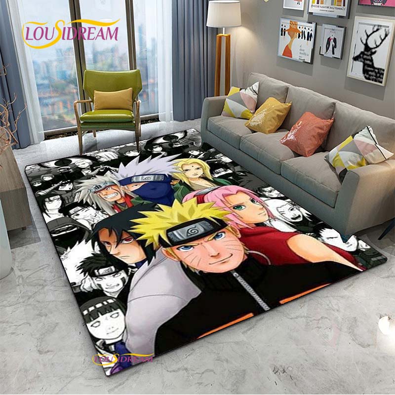 Naruto Cartoon Anime Carpet for Living Room Bedroom Cute Rugs Kitchen Table Door Kids Un-slip Floor Mats Alfombra Birthday gift