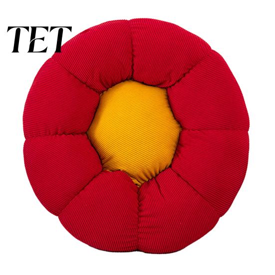 Cute Aesthetic Chair Pad Corduroy Flower Cushion, Shape Floor Decorative Room Decor Throw Pillow for Bed Sofa Couch Sunflower Seat Cushion