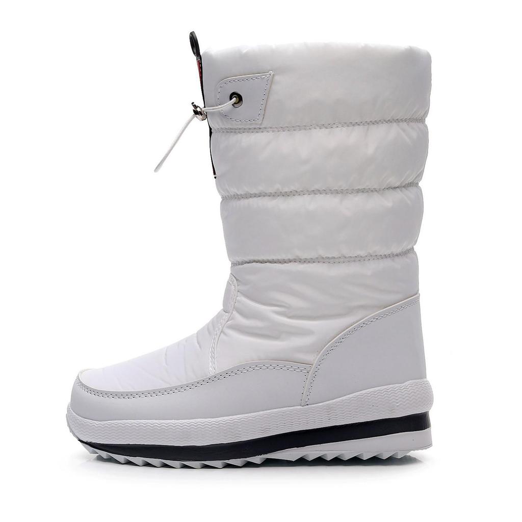 Женские теплые зимние сапоги до середины голени — утолщенные, нескользящие, водонепроницаемые с плюшевой подкладкой