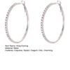 Large Rhinestone Hoop Earrings for Women Big Cubic Zirconia Thin Round Hoop Earrings Sparkly Hypoallergenic Jewelry Gift