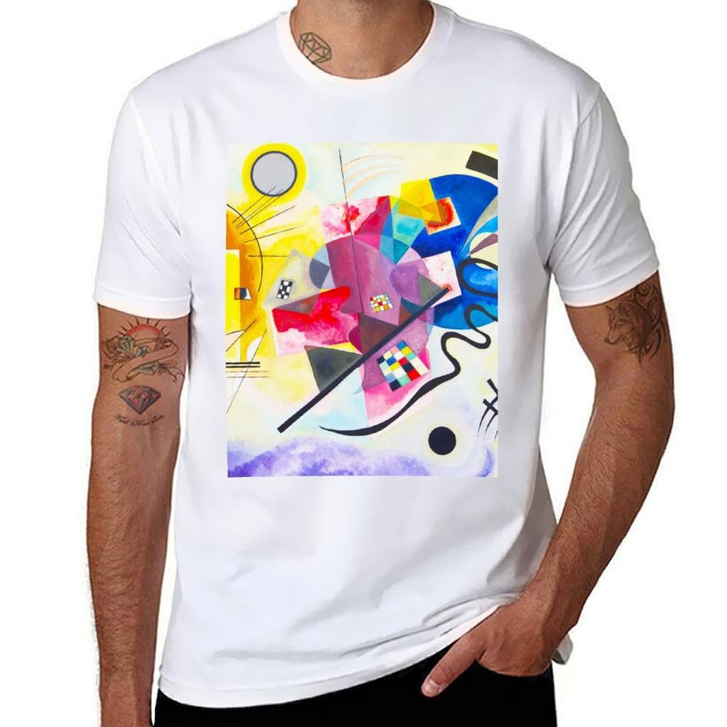 KANDINSKY HD Yellow Red Blue 1925 TShirt Stain Resistant Casual Tee