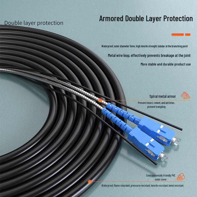 Dasheng Optic Telecom-Grade Armored Single-Mode Fiber Optic Patch Cable