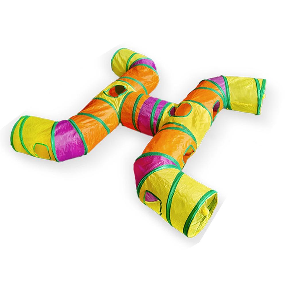 Breathable Cat Tunnel Tube Polyester+Steel Wire Pet Fun Play Toy Portable Cat Maze Tunnel  Cat