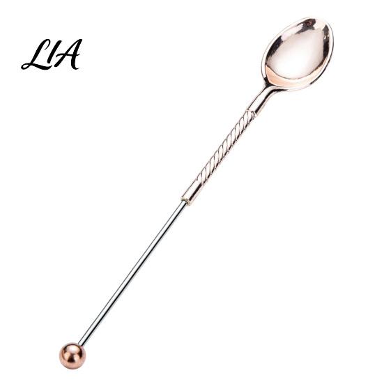 Coffee Spoon with Long Handle Beadable Handle, DIY Beaded Ice Customized Spoons Cream Dessert Spoon, Stainless Steel Teaspoon, Kitchen Flatware