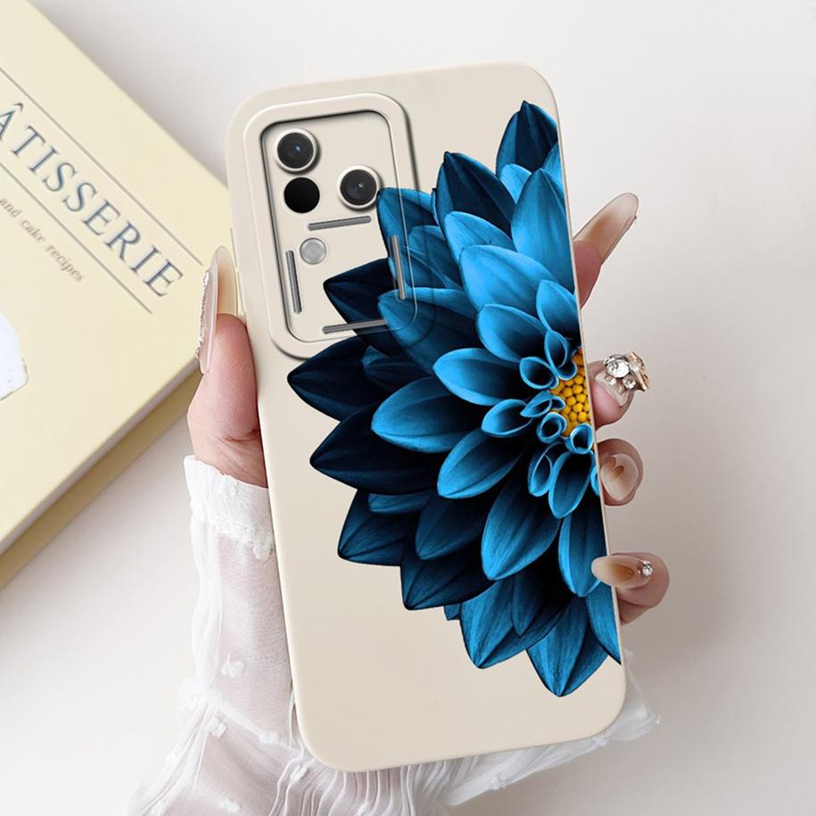 Для Vivo V30 V2318 Чехол V30 Pro V2319 Обложка Популярный Цветочный Бант Мягкие Жидкие Силиконовые Чехлы для Телефона Для Vivo S18 Pro V 30 Fundas